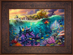 Disney Ursula Wall Art by Thomas Kinkade Studios Standard Number Canvas 12" x 18" Gallery Bronze