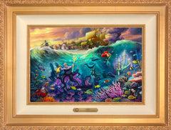 Disney Ursula Wall Art by Thomas Kinkade Studios Estate Edition Canvas 12" x 18" Antique Gold