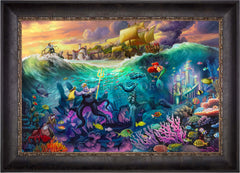 Disney Ursula Wall Art by Thomas Kinkade Studios Estate Edition Canvas 12" x 18" Antique Gold