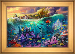 Disney Ursula Wall Art by Thomas Kinkade Studios Estate Edition Canvas 12" x 18" Antique Gold