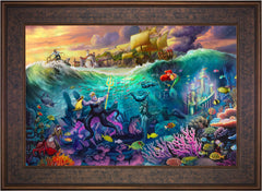 Disney Ursula Wall Art by Thomas Kinkade Studios Estate Edition Canvas 12" x 18" Antique Gold
