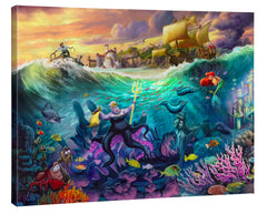 Disney Ursula Wall Art by Thomas Kinkade Studios Estate Edition Canvas 12" x 18" Antique Gold