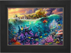 Disney Ursula Wall Art by Thomas Kinkade Studios Estate Edition Canvas 12" x 18" Antique Gold