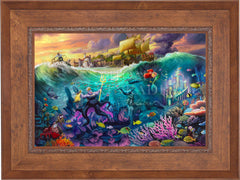 Disney Ursula Wall Art by Thomas Kinkade Studios Estate Edition Canvas 12" x 18" Antique Gold