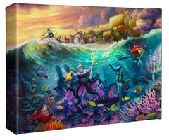 Disney Ursula Wall Art by Thomas Kinkade Studios Estate Edition Canvas 12" x 18" Antique Gold