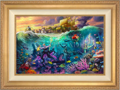 Disney Ursula Wall Art by Thomas Kinkade Studios Estate Edition Canvas 12" x 18" Antique Gold