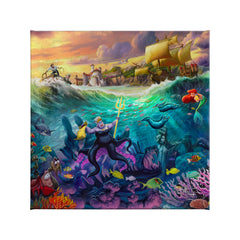 Disney Ursula Wall Art by Thomas Kinkade Studios Estate Edition Canvas 12" x 18" Antique Gold