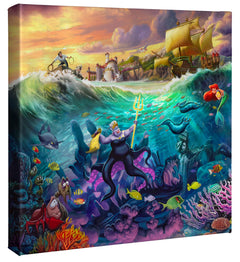 Disney Ursula Wall Art by Thomas Kinkade Studios Estate Edition Canvas 12" x 18" Antique Gold