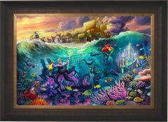 Disney Ursula Wall Art by Thomas Kinkade Studios Estate Edition Canvas 12" x 18" Antique Gold