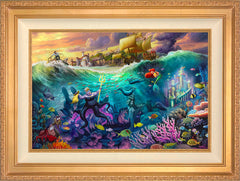 Disney Ursula Wall Art by Thomas Kinkade Studios Standard Number Canvas 18" x 27" Antique Gold