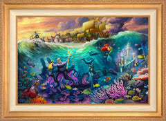 Disney Ursula Wall Art by Thomas Kinkade Studios Standard Number Canvas 24" x 36" Antique Gold