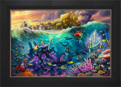 Disney Ursula Wall Art by Thomas Kinkade Studios Standard Number Canvas 24" x 36" Modern Black