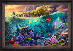 Disney Ursula Wall Art by Thomas Kinkade Studios Standard Number Canvas 24" x 36" Cabernet