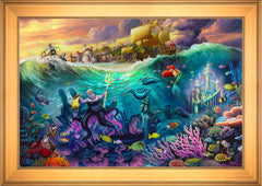 Disney Ursula Wall Art by Thomas Kinkade Studios Standard Number Canvas 24" x 36" Gallery Gold