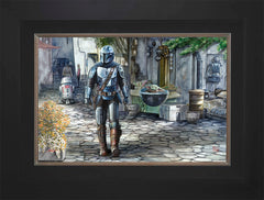 The Mandalorian™ - A Welcome Sight Wall Art by Thomas Kinkade Studios Standard Number Canvas 12" x 18" Modern Black