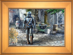 The Mandalorian™ - A Welcome Sight Wall Art by Thomas Kinkade Studios Standard Number Canvas 12" x 18" Gallery Gold