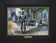 The Mandalorian™ - A Welcome Sight Wall Art by Thomas Kinkade Studios Estate Edition Canvas 12" x 18" Modern Black