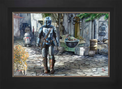 The Mandalorian™ - A Welcome Sight Wall Art by Thomas Kinkade Studios Standard Number Canvas 18" x 27" Modern Black