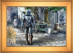 The Mandalorian™ - A Welcome Sight Wall Art by Thomas Kinkade Studios Standard Number Canvas 18" x 27" Gallery Gold