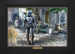 The Mandalorian™ - A Welcome Sight Wall Art by Thomas Kinkade Studios Estate Edition Canvas 18" x 27" Modern Black