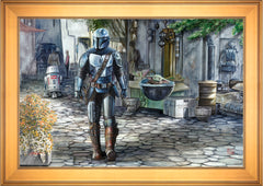 The Mandalorian™ - A Welcome Sight Wall Art by Thomas Kinkade Studios Standard Number Canvas 24" x 36" Gallery Gold