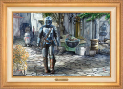 The Mandalorian™ - A Welcome Sight Wall Art by Thomas Kinkade Studios Estate Edition Canvas 24" x 36" Antique Gold