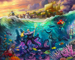 Disney Ursula Wall Art by Thomas Kinkade Studios Canvas Gallery Wrap 24" x 30" Unframed