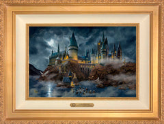 Harry Potter™ Hogwarts™ Castle Wall Art by Thomas Kinkade Studios Estate Edition Canvas 12" x 18" Antique Gold