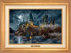 Harry Potter™ Hogwarts™ Castle Wall Art by Thomas Kinkade Studios Estate Edition Canvas 18" x 27" Antique Gold