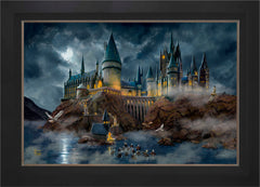 Harry Potter™ Hogwarts™ Castle Wall Art by Thomas Kinkade Studios Standard Number Canvas 24" x 36" Modern Black