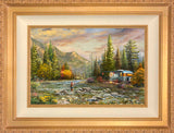 Living the Dream Airstream® I Wall Art by Thomas Kinkade Studios Standard Number Canvas 12" x 18" Antique Gold