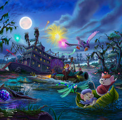 Disney The Rescuers Wall Art by Thomas Kinkade Studios Canvas Gallery Wrap 14" x 14" Unframed