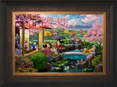 Disney Mickey and Minnie in Japan Wall Art by Thomas Kinkade Studios Standard Number Canvas 12" x 18" Estate Bronze