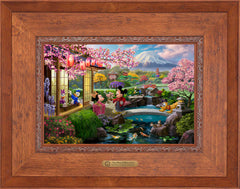 Disney Mickey and Minnie in Japan Wall Art by Thomas Kinkade Studios Estate Edition Canvas 12" x 18" Rustic Andalucian