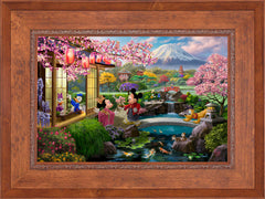 Disney Mickey and Minnie in Japan Wall Art by Thomas Kinkade Studios Standard Number Canvas 18" x 27" Rustic Andalucian