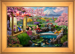 Disney Mickey and Minnie in Japan Wall Art by Thomas Kinkade Studios Standard Number Canvas 18" x 27" Gallery Gold