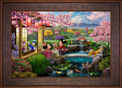 Disney Mickey and Minnie in Japan Wall Art by Thomas Kinkade Studios Standard Number Canvas 18" x 27" Gallery Bronze
