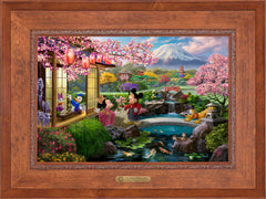 Disney Mickey and Minnie in Japan Wall Art by Thomas Kinkade Studios Estate Edition Canvas 18" x 27" Rustic Andalucian
