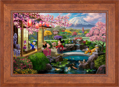 Disney Mickey and Minnie in Japan Wall Art by Thomas Kinkade Studios Standard Number Canvas 24" x 36" Rustic Andalucian
