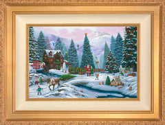 Christmas Tree Forest Wall Art by Zac Kinkade Standard Number Canvas 12" x 18" Antique Gold