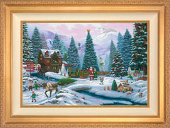 Christmas Tree Forest Wall Art by Zac Kinkade Standard Number Canvas 18" x 27" Antique Gold
