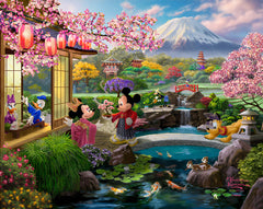 Disney Mickey and Minnie in Japan Wall Art by Thomas Kinkade Studios Canvas Gallery Wrap 8" x 10" Unframed