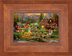 Disney Mickey and Minnie Rocky Mountain Round-Up Wall Art by Thomas Kinkade Studios Standard Number Canvas 12" x 18" Rustic Andalucian