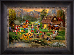 Disney Mickey and Minnie Rocky Mountain Round-Up Wall Art by Thomas Kinkade Studios Standard Number Canvas 12" x 18" Cabernet