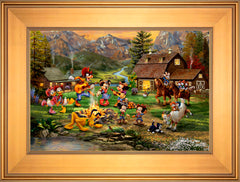 Disney Mickey and Minnie Rocky Mountain Round-Up Wall Art by Thomas Kinkade Studios Standard Number Canvas 12" x 18" Gallery Gold