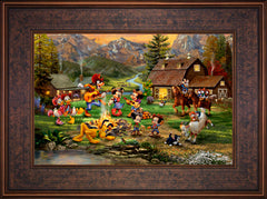 Disney Mickey and Minnie Rocky Mountain Round-Up Wall Art by Thomas Kinkade Studios Standard Number Canvas 12" x 18" Gallery Bronze