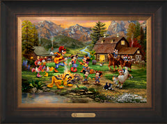 Disney Mickey and Minnie Rocky Mountain Round-Up Wall Art by Thomas Kinkade Studios Estate Edition Canvas 12" x 18" Estate Bronze
