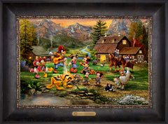 Disney Mickey and Minnie Rocky Mountain Round-Up Wall Art by Thomas Kinkade Studios Estate Edition Canvas 12" x 18" Cabernet