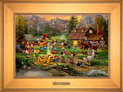 Disney Mickey and Minnie Rocky Mountain Round-Up Wall Art by Thomas Kinkade Studios Estate Edition Canvas 12" x 18" Gallery Gold