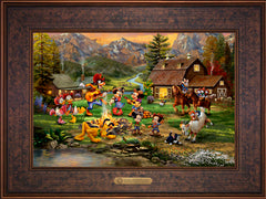 Disney Mickey and Minnie Rocky Mountain Round-Up Wall Art by Thomas Kinkade Studios Estate Edition Canvas 12" x 18" Gallery Bronze